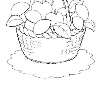 Kolorowanka jesienne jabłka w koszyku